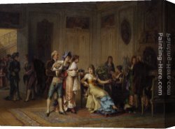 Gift Canvas Paintings - A Gift for the Chatelaine by Adrien de Boucherville