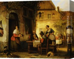 An Interesting Game Canvas Paintings - The Card Game by Adrien Ferdinand De Braekeleer