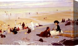 Les Iris Jaunes 1824 Canvas Paintings - Sur Les Galets by Albert Aublet