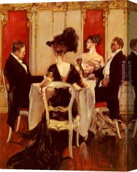 The Conversation Canvas Paintings - Idle Conversation by Albert B. Wenzell