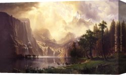 Early Winter in The Sierra Nevada Canvas Paintings - Among the Sierra Nevada Mountains California by Albert Bierstadt