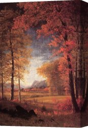 Old Windmill, East Hampton, Long Island, New York Canvas Paintings - Autumn in America Oneida County New York by Albert Bierstadt