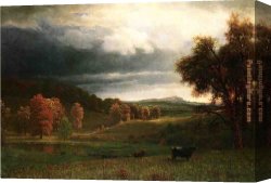 Approaching Autumn I Canvas Paintings - Autumn Landscape The Catskills by Albert Bierstadt