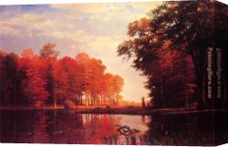 Albert Bierstadt Among The Sierra Nevada, California Canvas Paintings - Autumn Woods by Albert Bierstadt