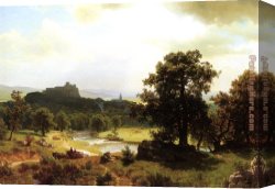 Beginning Canvas Paintings - Day's Beginning by Albert Bierstadt