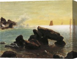 Albert Bierstadt Among The Sierra Nevada, California Canvas Paintings - Farralon Islands, California by Albert Bierstadt