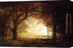 Tropical Forest with Monkeys Canvas Paintings - Forest Sunrise by Albert Bierstadt