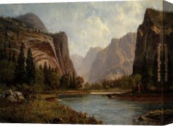 Yosemite Canvas Paintings - Gates of the Yosemite by Albert Bierstadt