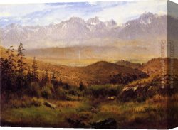 Mountain Canvas Paintings - In the Foothills of the Mountains by Albert Bierstadt