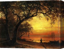 Island, Canvas Paintings - Island of New Providence by Albert Bierstadt