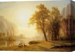 King's Canvas Paintings - Kings River Canyon California by Albert Bierstadt