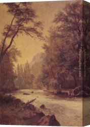 Yosemite Canvas Paintings - Lower Yosemite Valley by Albert Bierstadt