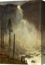 Fall Canvas Paintings - Nevada Falls by Albert Bierstadt