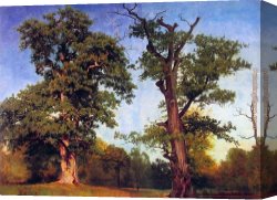 Woods Canvas Paintings - Pioneers of the Woods by Albert Bierstadt