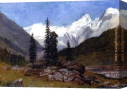 Rocky Coast Canvas Paintings - Rocky Mountain by Albert Bierstadt
