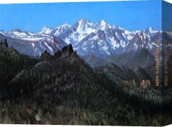 Early Winter in The Sierra Nevada Canvas Paintings - Sierra Nevada II by Albert Bierstadt