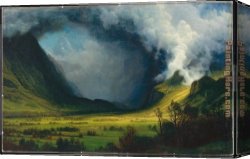 Storm Canvas Paintings - Storm In The Mountains by Albert Bierstadt