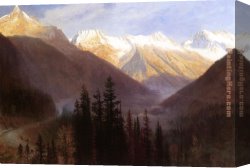 Sunrise Canvas Paintings - Sunrise at Glacier Station by Albert Bierstadt