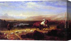 Albert Bierstadt Canvas Paintings - The Last of the Buffalo by Albert Bierstadt