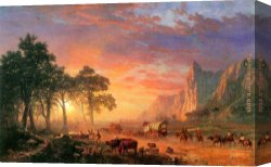 Albert Bierstadt Among The Sierra Nevada, California Canvas Paintings - the oregon trail by Albert Bierstadt