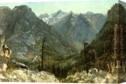 Early Winter in The Sierra Nevada Canvas Paintings - The Sierra Nevadas by Albert Bierstadt