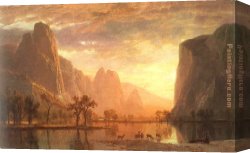 Yosemite Canvas Paintings - Valley of the Yosemite by Albert Bierstadt