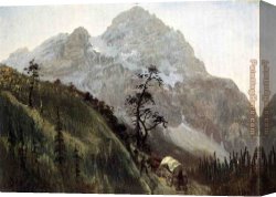 Western Motel Canvas Paintings - Western Trail - The Rockies by Albert Bierstadt
