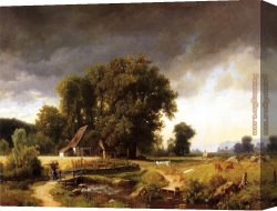 Landscape with a Lake Canvas Paintings - Westphalian Landscape by Albert Bierstadt