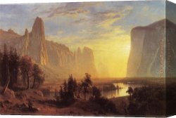 Yosemite Canvas Paintings - Yosemite Valley Yellowstone Park by Albert Bierstadt