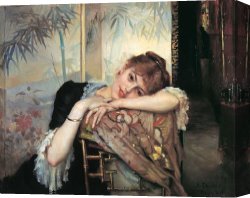 Albert Canvas Paintings - Virginie by Albert Edelfelt