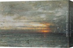 Ships Canvas Paintings - The Phantom Ship by Albert Goodwin