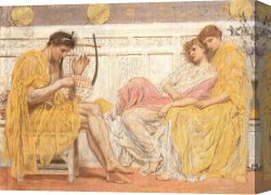 Musician's Table Canvas Paintings - A Musician by Albert Joseph Moore