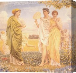 Wind Canvas Paintings - The Loves of the Winds and the Seasons by Albert Joseph Moore
