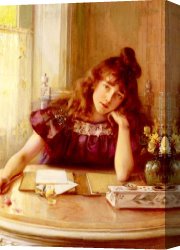 Letter Canvas Paintings - The Letter by Albert Lynch