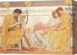 Musician's Table Canvas Paintings - A Musician by Albert Moore