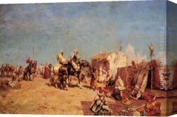 Arabs I Cemetery Canvas Paintings - An Arab Encampment by Alberto Pasini