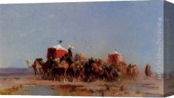 Desert, Canvas Paintings - Caravan In The Desert by Alberto Pasini