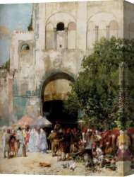 The Beginning of a Perfect Day Canvas Paintings - Market day, Constantinople by Alberto Pasini