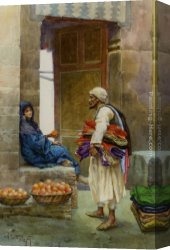 The Bird Seller Canvas Paintings - The Orange Seller by Alberto Rosati