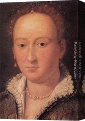 Portrait of Alessandro Manzoni Canvas Paintings - Portrait of a Woman by Alessandro Allori