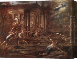 Magnasco Canvas Paintings - Sacrilegious Robbery by Alessandro Magnasco