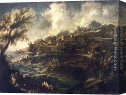 Magnasco Canvas Paintings - The Seashore by Alessandro Magnasco