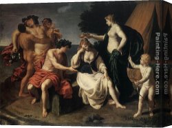 Turchi Canvas Paintings - Bacchus and Ariadne by Alessandro Turchi