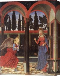 Annunciation Canvas Paintings - Annunciation by Alessio Baldovinetti