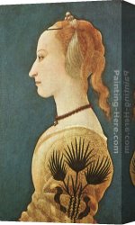 Portrait of a Young Lady Canvas Paintings - Portrait of a Lady in Yellow by Alessio Baldovinetti
