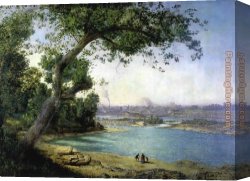 Fall Canvas Paintings - Falls of the Ohio and Louisville by Alexander Helwig Wyant