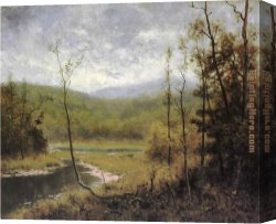 Alexander Canvas Paintings - Quiet Stream_ Adironcack Mountains by Alexander Helwig Wyant