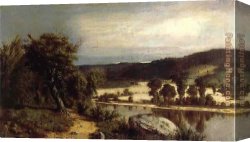 Lord Rivers' Roan Mare in a Landscape Canvas Paintings - River Landscape by Alexander Helwig Wyant