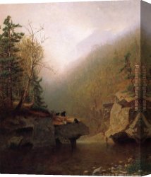 Alexander Canvas Paintings - Three Bears by Alexander Helwig Wyant