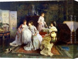 Alexander Canvas Paintings - Afternoon Tea by Alexander Rossi